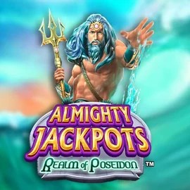 Almighty Jackpots – Realm of Poseidon online game logo by Novomatic on spin-sahara.gr