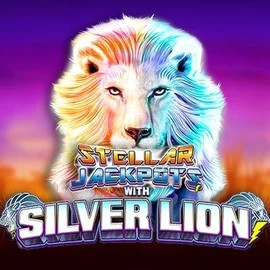 Stellar Jackpots with Silver Lion logo – Jackpots by Lightning Box Game at SpinSahara Casino